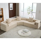 111  Oversized Boucle L-Shaped Corner Modular Sectional Sofa, 3-Piece Free Combination