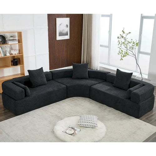 111  Oversized Boucle L-Shaped Corner Modular Sectional Sofa, 3-Piece Free Combination