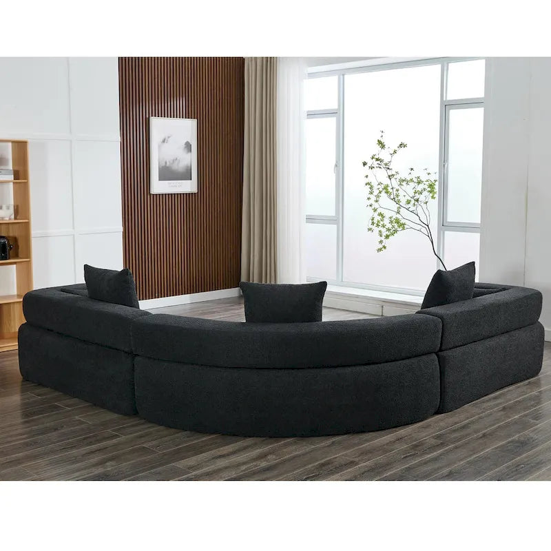 111  Oversized Boucle L-Shaped Corner Modular Sectional Sofa, 3-Piece Free Combination