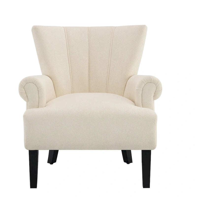Beige Modern 29  Arm Chair with Channel Back