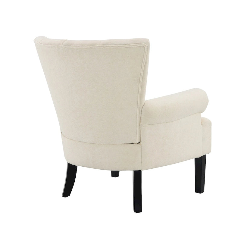 Beige Modern 29  Arm Chair with Channel Back