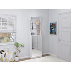 Mirror Shoe Cabinet With 3 Flip-Tier Drawers,Shoe Rack Organizer Store Ample Shoes,Hooks&Hangers For Organizing Clothes And Hats