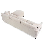 Beige 107.87  Spacious 4 Seater Sectional Sofa with Movable Ottoman, Removable Cushions, and Convenient Armrest Storage