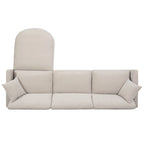 Beige 107.87  Spacious 4 Seater Sectional Sofa with Movable Ottoman, Removable Cushions, and Convenient Armrest Storage