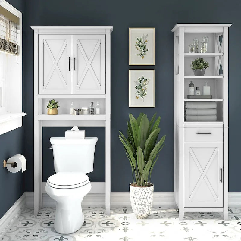 Key West Tall Linen Cabinet and Space Saver by Bush Furniture