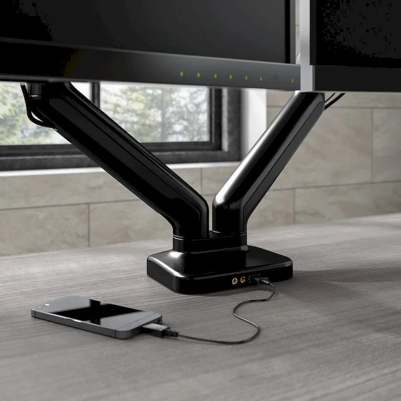 Adjustable Dual Monitor Arm with USB Port by Bush Business Furniture