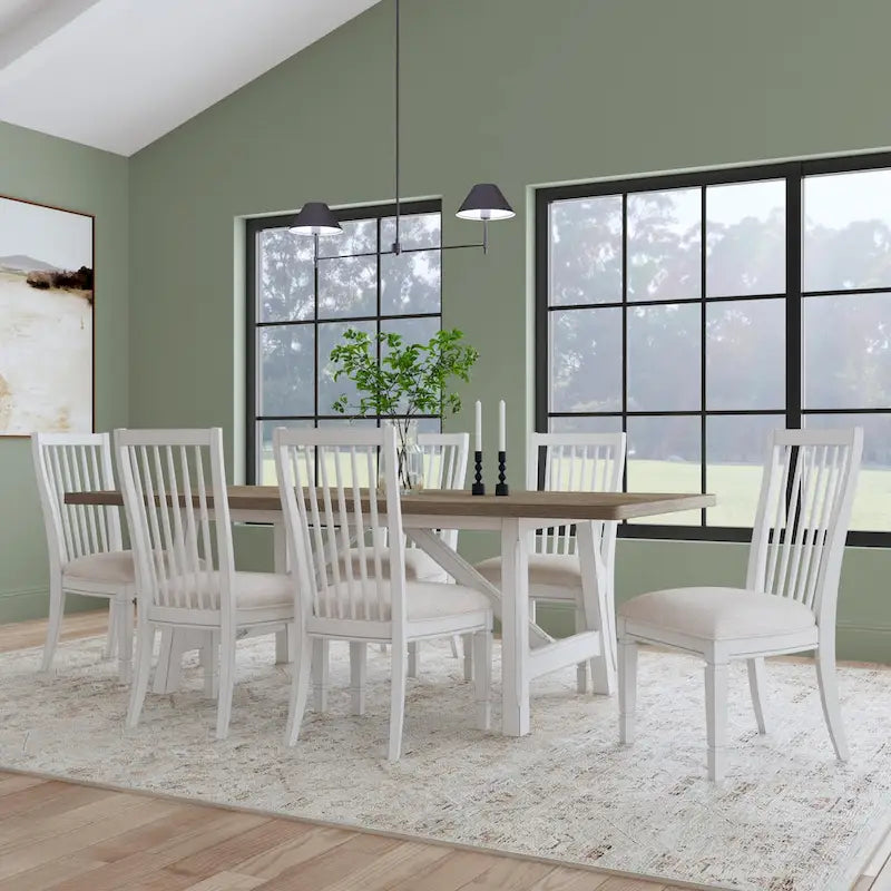 Melody White Wood Rectangular Dining Table - 90  x 30  x 42