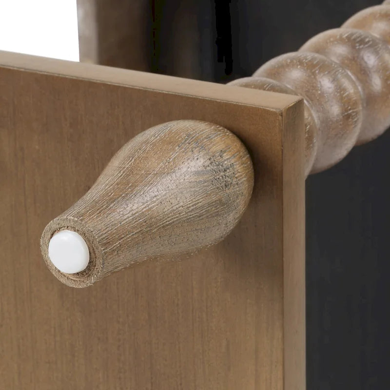 Traditional 23.6  Spindle Leg Wood End Table with USB