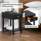 Traditional 23.6  Spindle Leg Wood End Table with USB