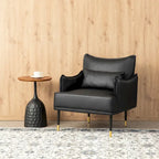 Glitzhome Set of 2 29.5 W Mid-Century Modern Leatherette Armchairs With Side Pocket - 29.5  W x 32  H x 28.75  D