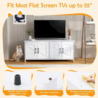 Gymax Cat Litter Box Enclosure for 2 Cats w/ Double Rooms Wooden Cat