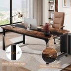 63  Executive Desk with 40  Lateral File Drawer Cabinet Set for Home Office