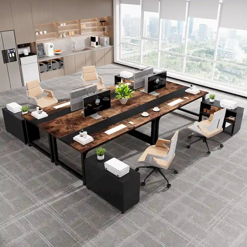 63  Executive Desk with 40  Lateral File Drawer Cabinet Set for Home Office