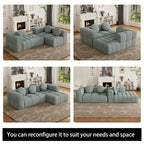 103  Chenille L-Shaped Sectional Sofa with Left Recliner, 3 Pillows and Modular Design