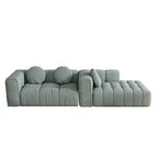 103  Chenille L-Shaped Sectional Sofa with Left Recliner, 3 Pillows and Modular Design