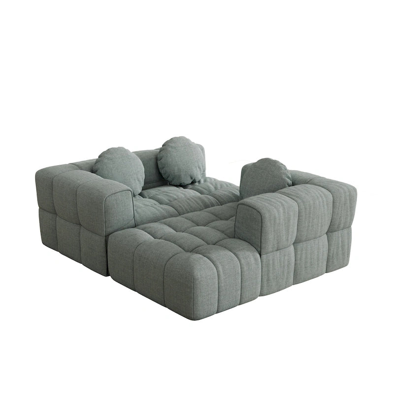 103  Chenille L-Shaped Sectional Sofa with Left Recliner, 3 Pillows and Modular Design