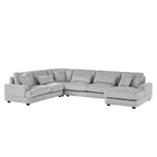 Oversized U-shaped Sectional Sofa with Chaise Lounge, 129  Modern Upholstered Sofa Couch, Corduroy Couch Set for Living Room