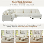 Oversized U-shaped Sectional Sofa with Chaise Lounge, 129  Modern Upholstered Sofa Couch, Corduroy Couch Set for Living Room