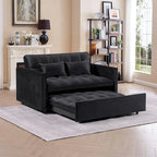Modern Convertible Futon Sofa Bed,Adjustable Backrest,Armrest Holders