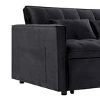 Modern Convertible Futon Sofa Bed,Adjustable Backrest,Armrest Holders