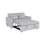 Modern Convertible Futon Sofa Bed,Adjustable Backrest,Armrest Holders