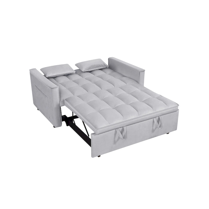 Modern Convertible Futon Sofa Bed,Adjustable Backrest,Armrest Holders