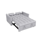 Modern Convertible Futon Sofa Bed,Adjustable Backrest,Armrest Holders