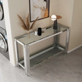 Sophisticated Double-Layer Tempered Glass Console Table