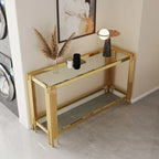 Sophisticated Double-Layer Tempered Glass Console Table