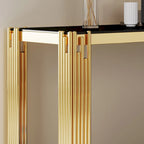 Sophisticated Double-Layer Tempered Glass Console Table
