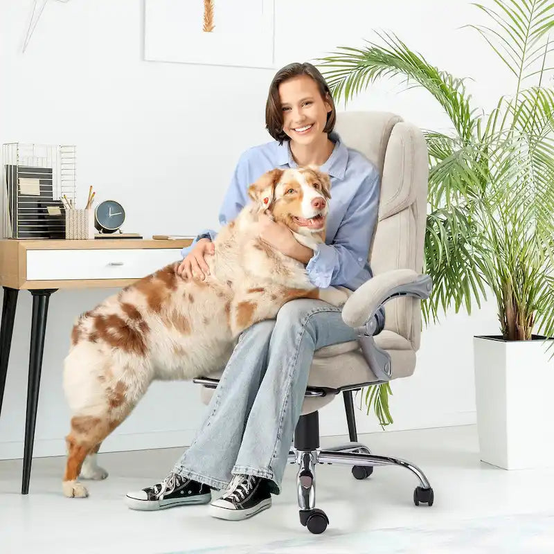 EROMMY Heated Massage Office Chair with Footrest, Ergonomic Reclining Desk Chair with Lumbar Support and Adjustable Height.