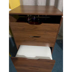 3-in-1 Small Makeup Table Set with Glass Top 3 Drawers, Stool