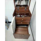 3-in-1 Small Makeup Table Set with Glass Top 3 Drawers, Stool