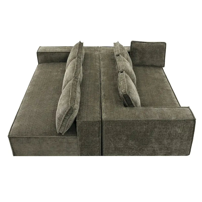L-Shaped Modular Sectional Sofa, Chenille Cloud Sofa Set