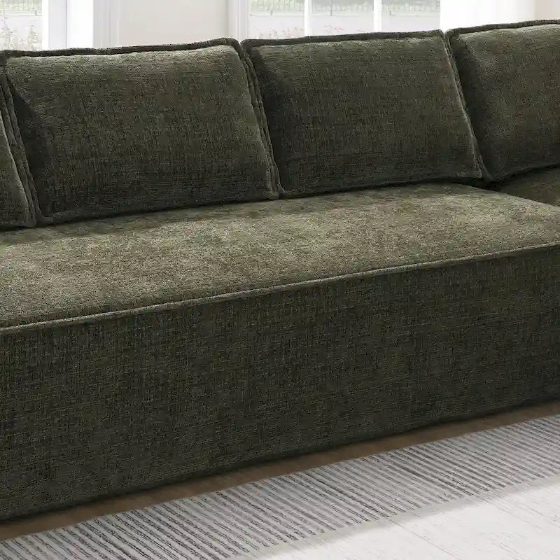 L-Shaped Modular Sectional Sofa, Chenille Cloud Sofa Set