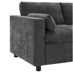 U Shaped Modular Sectional Sofa with Storage Pockets, Pillows, Ottoman