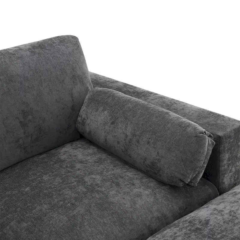 U Shaped Modular Sectional Sofa with Storage Pockets, Pillows, Ottoman