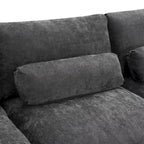 U Shaped Modular Sectional Sofa with Storage Pockets, Pillows, Ottoman