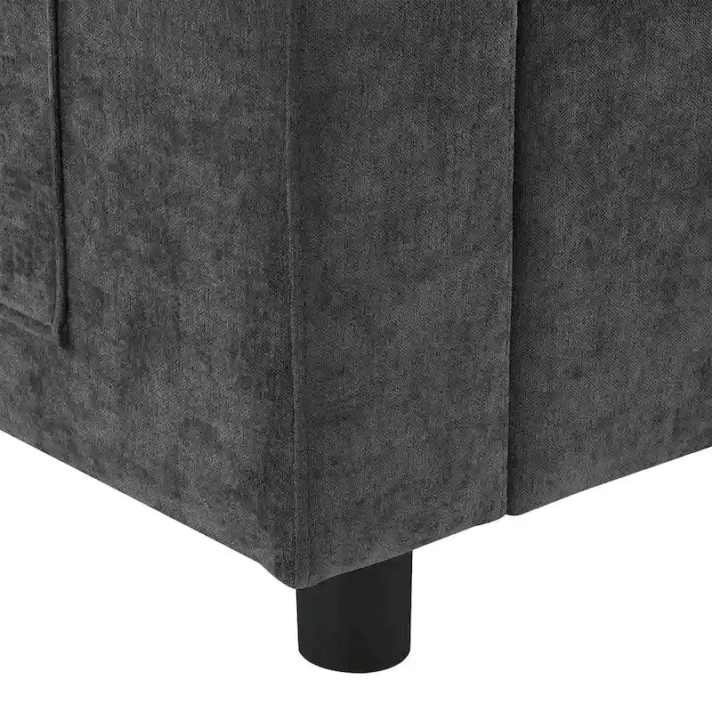 U Shaped Modular Sectional Sofa with Storage Pockets, Pillows, Ottoman