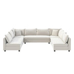 Modular Sectional Sofa, Reversible U Shaped Chenille Couch Set