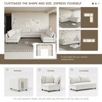 Modular Sectional Sofa, Reversible U Shaped Chenille Couch Set