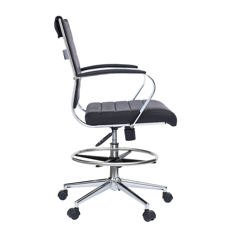 Office Chair With Arms Stools For Counter Height Bar Office Wheels PU Leather Rest Tilt Swivel Work Office Standing Desk