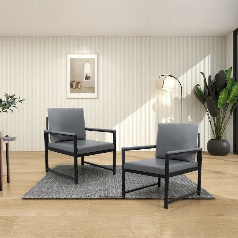 Modern 29.13  Arm Chair with Non-slip Adsorption Feet and Sturdy Metal Frame