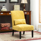 Modern 31.75  High Back Polyester Upholstered Accent Chair with Pillow and Tapered Legs
