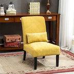 Modern 31.75  High Back Polyester Upholstered Accent Chair with Pillow and Tapered Legs