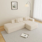 105.51  Modern L-Shape 5 Seater Modular Sectional Sofa Couch with Chaise Lounge, in Soft Lambswool Sherpa Fabric