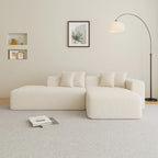 105.51  Modern L-Shape 5 Seater Modular Sectional Sofa Couch with Chaise Lounge, in Soft Lambswool Sherpa Fabric