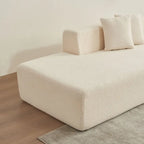 105.51  Modern L-Shape 5 Seater Modular Sectional Sofa Couch with Chaise Lounge, in Soft Lambswool Sherpa Fabric