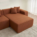 105.51  Modern L-Shape 5 Seater Modular Sectional Sofa Couch with Chaise Lounge, in Soft Lambswool Sherpa Fabric