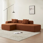 105.51  Modern L-Shape 5 Seater Modular Sectional Sofa Couch with Chaise Lounge, in Soft Lambswool Sherpa Fabric